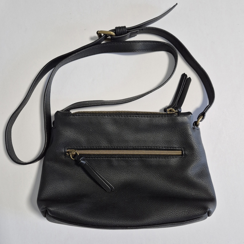 Sonoma Black Crossbody Bag with Gold Accents Zip Multi-pockets